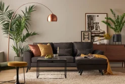 Scandinavian Choice Copenhagen Compact 3-seters Vendbar L-formet Divansofa i Fløyel