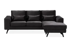 Scandinavian Choice Copenhagen Compact 3-seters Vendbar L-formet Divansofa i Fløyel