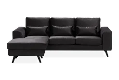 Scandinavian Choice Copenhagen Compact 3-seters Vendbar L-formet Divansofa i Fløyel