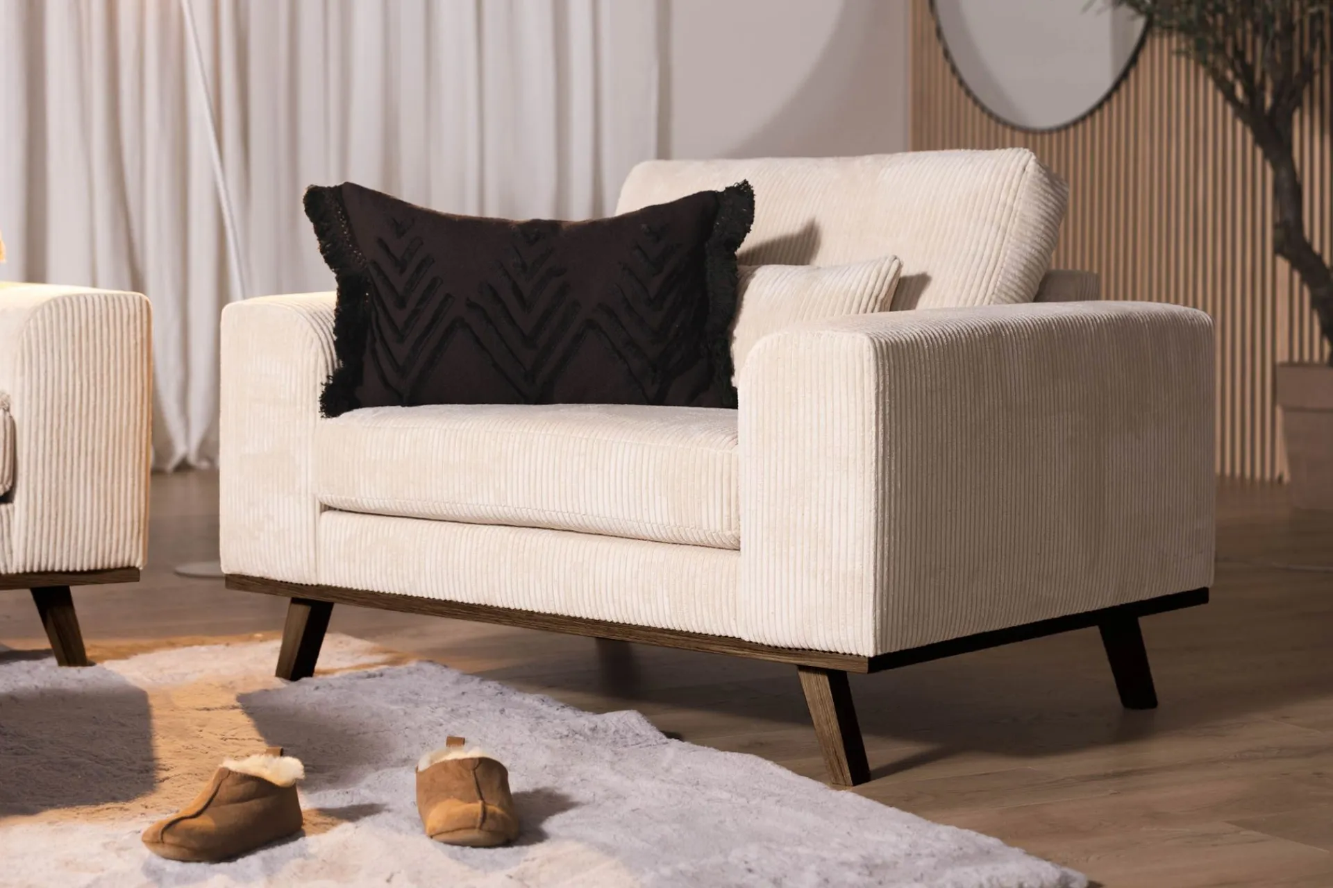 Scandinavian Choice Lenestoler-Copenhagen Lenestol Cordfløyel Beige