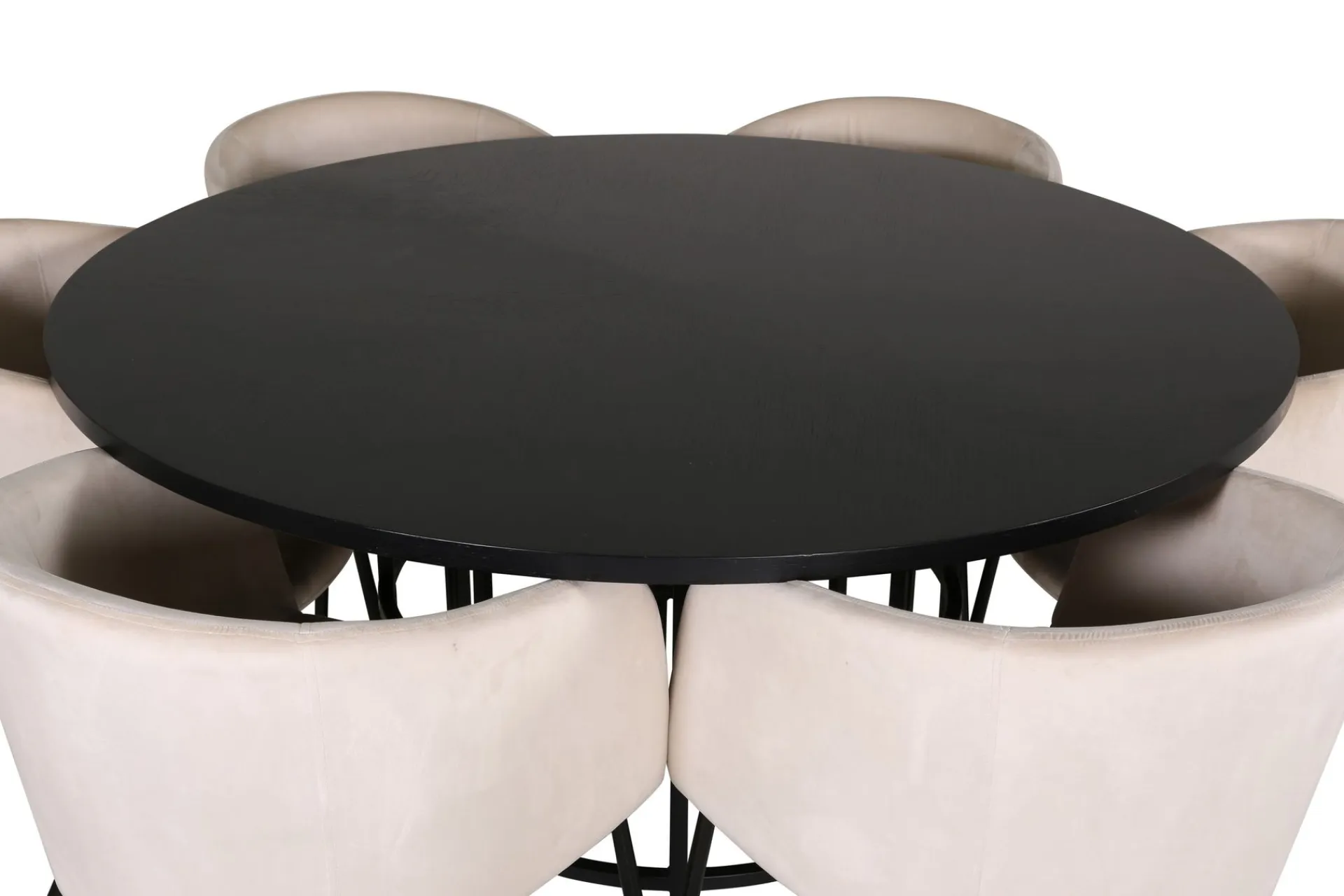 Venture Home Spisegrupper-Copenhagen Matgruppe 140 cm Rund med 6 Berit stoler Beige,Svart