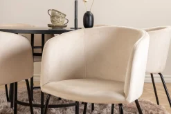 Venture Home Spisegrupper-Copenhagen Matgruppe 140 cm Rund med 6 Berit stoler Beige,Svart