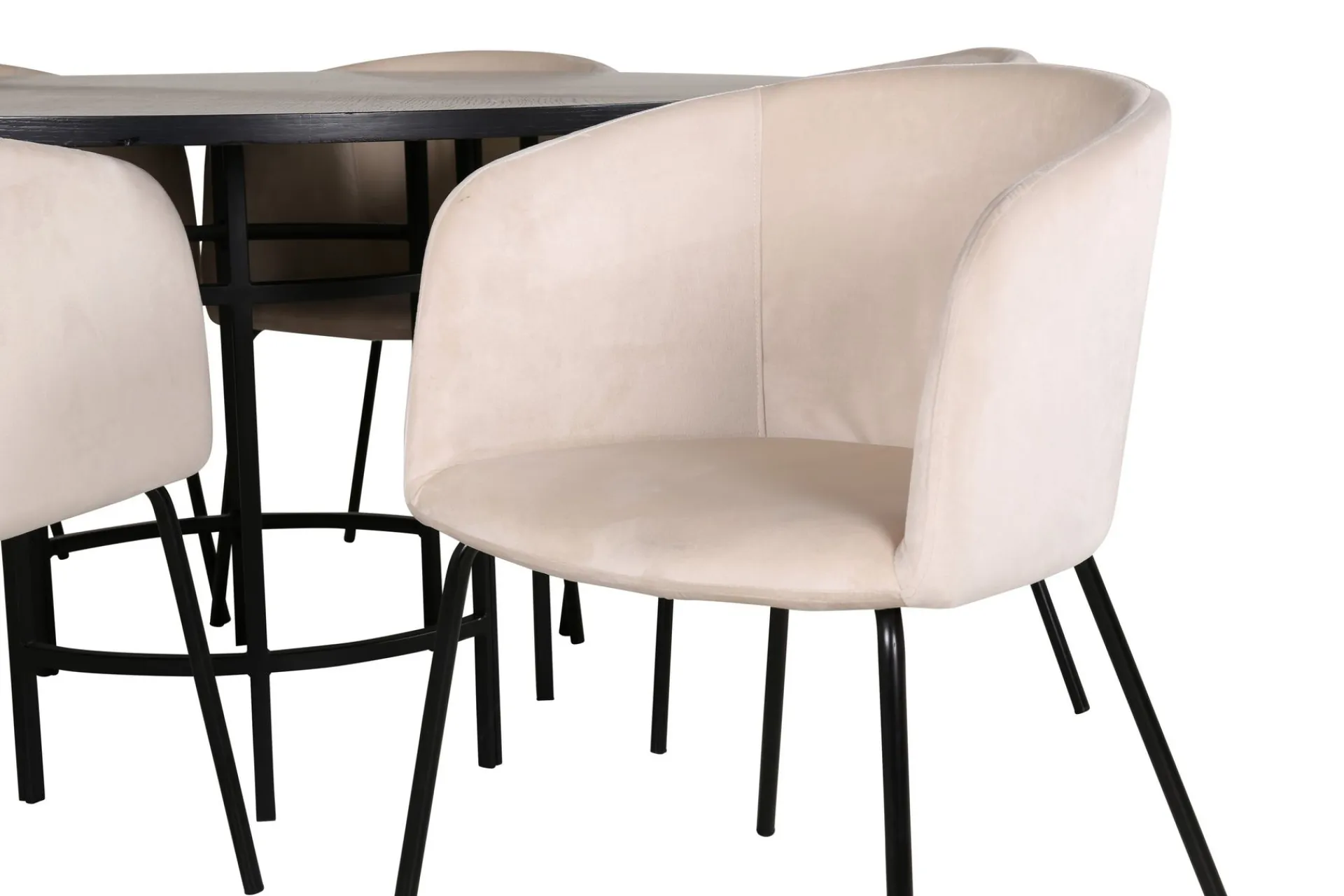 Venture Home Spisegrupper-Copenhagen Matgruppe 140 cm Rund med 6 Berit stoler Beige,Svart