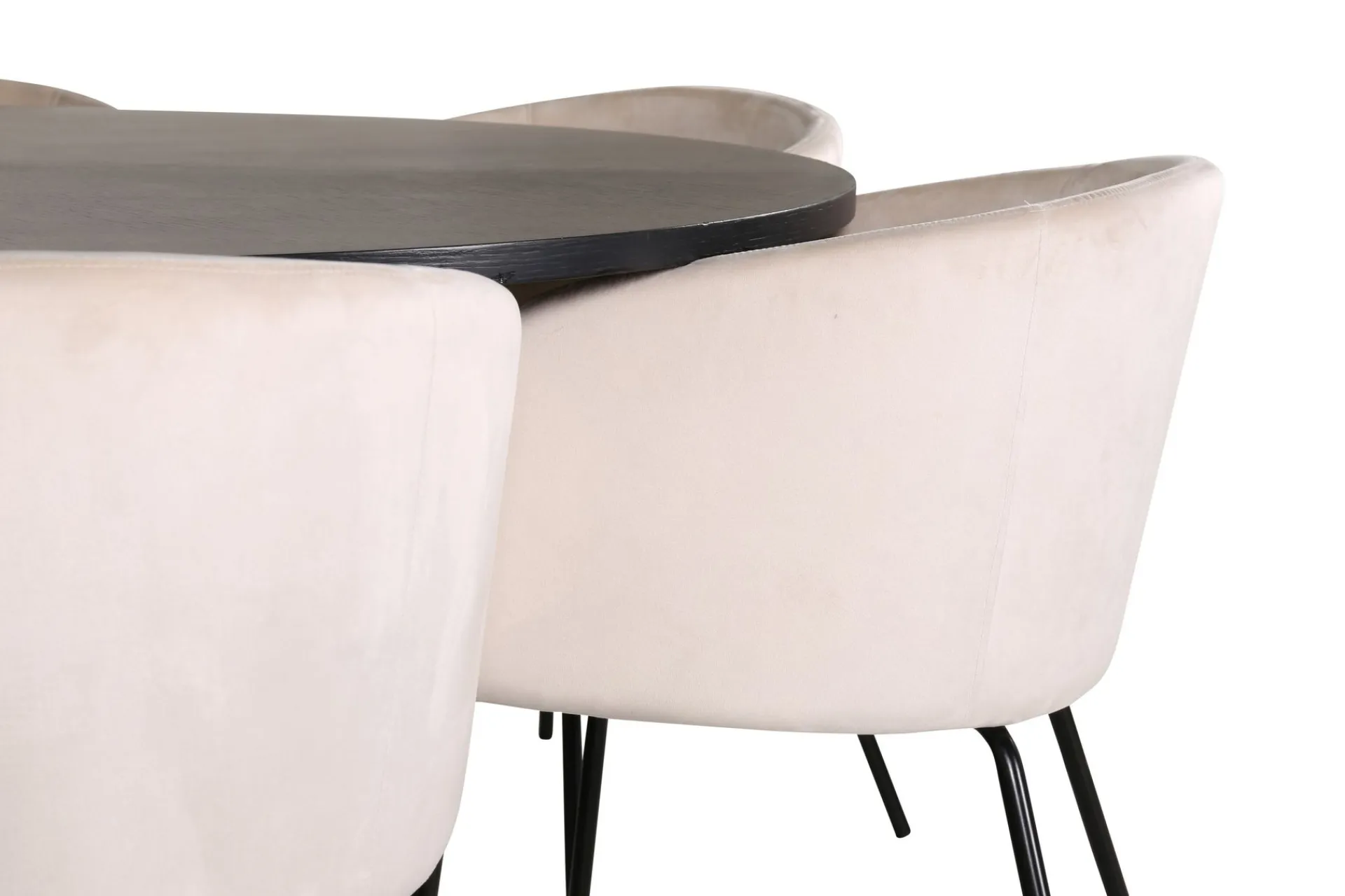 Venture Home Spisegrupper-Copenhagen Matgruppe 140 cm Rund med 6 Berit stoler Beige,Svart