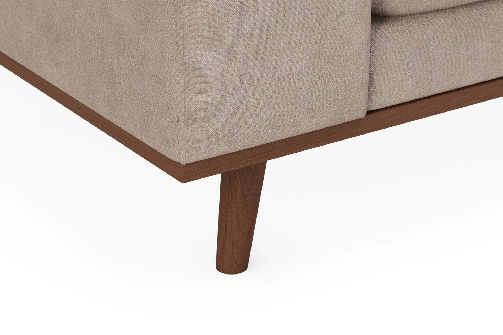 Scandinavian Choice U-Sofa-Copenhagen Premium 5-personers Højrevendt U-formet Dyb Sofa med Divan og Chaiselong i Stoff Ljusbrun