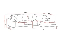 Scandinavian Choice Sofa Med Sjeselong-Copenhagen Premium 4-personers Højrevendt L-formet Dyb Divansofa i Chenille Grønn