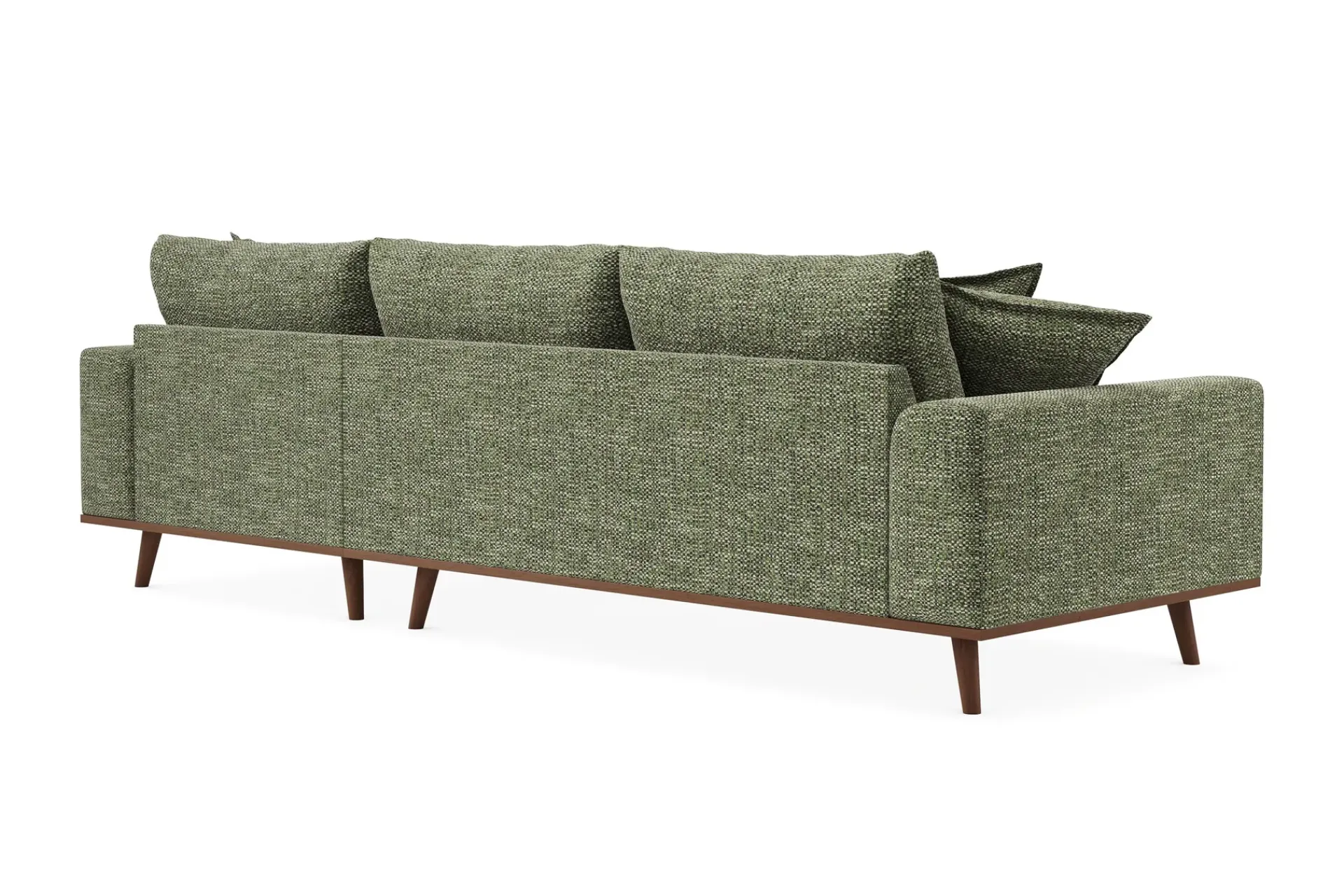 Scandinavian Choice Sofa Med Sjeselong-Copenhagen Premium 4-personers Højrevendt L-formet Dyb Divansofa i Chenille Grønn
