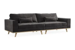 Scandinavian Choice Velour Sofa & Fløyel Sofa-Copenhagen 4-seters Fløyelssofa Mørkegrå