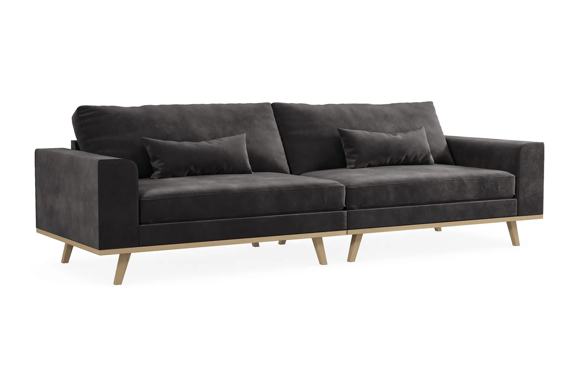 Scandinavian Choice Velour Sofa & Fløyel Sofa-Copenhagen 4-seters Fløyelssofa Mørkegrå