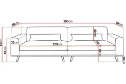 Scandinavian Choice Velour Sofa & Fløyel Sofa-Copenhagen 4-seters Fløyelssofa Mørkegrå