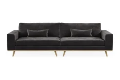 Scandinavian Choice Velour Sofa & Fløyel Sofa-Copenhagen 4-seters Fløyelssofa Mørkegrå