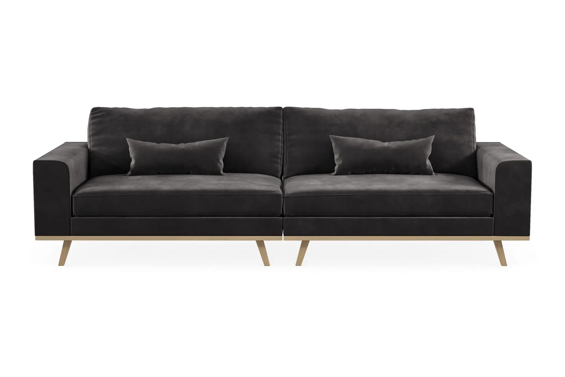 Scandinavian Choice Velour Sofa & Fløyel Sofa-Copenhagen 4-seters Fløyelssofa Mørkegrå