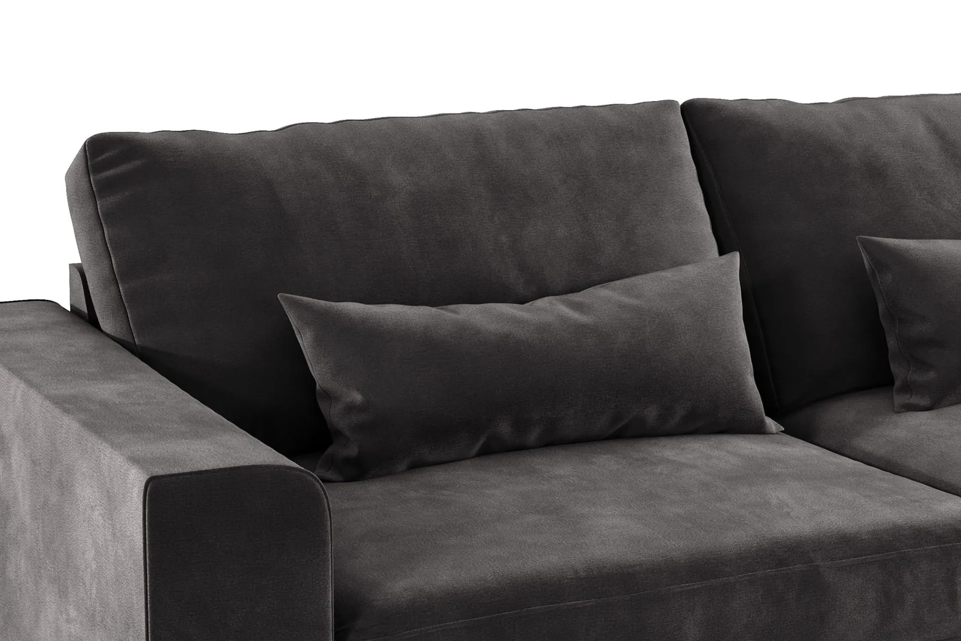 Scandinavian Choice Velour Sofa & Fløyel Sofa-Copenhagen 4-seters Fløyelssofa Mørkegrå