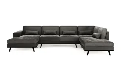 Scandinavian Choice Copenhagen 5-seters Høyrevendt U-formet Sofa med Divan og Sjeselong i Fløyel