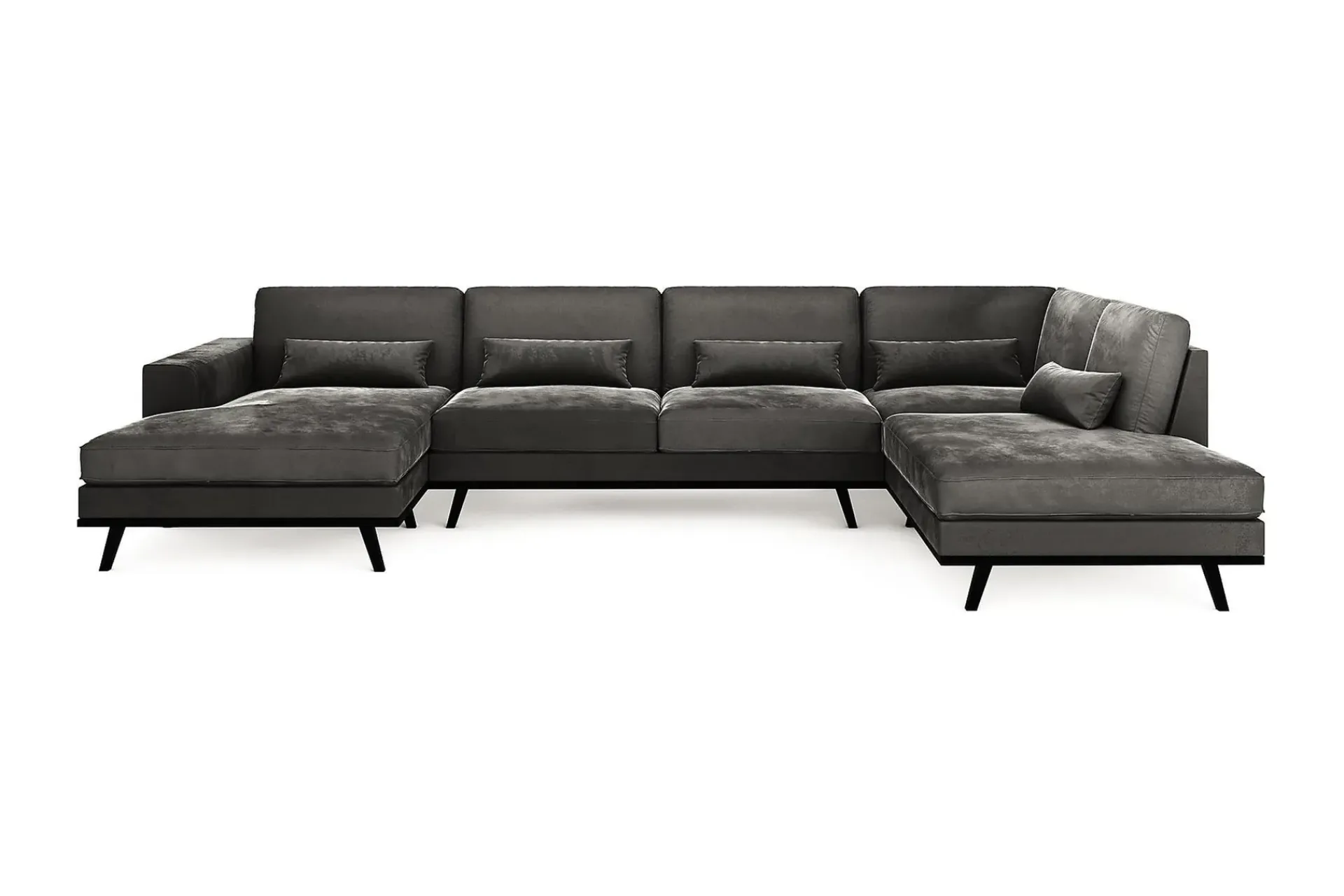 Scandinavian Choice Copenhagen 5-seters Høyrevendt U-formet Sofa med Divan og Sjeselong i Fløyel