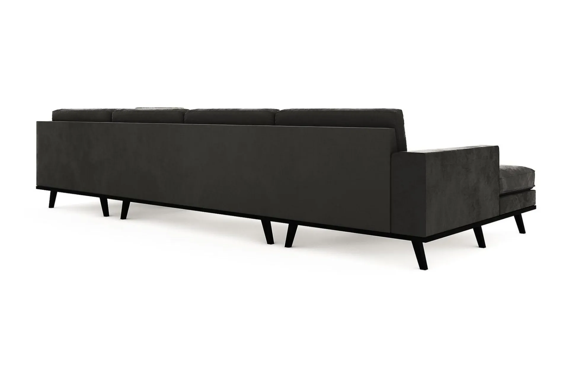 Scandinavian Choice Copenhagen 5-seters Høyrevendt U-formet Sofa med Divan og Sjeselong i Fløyel