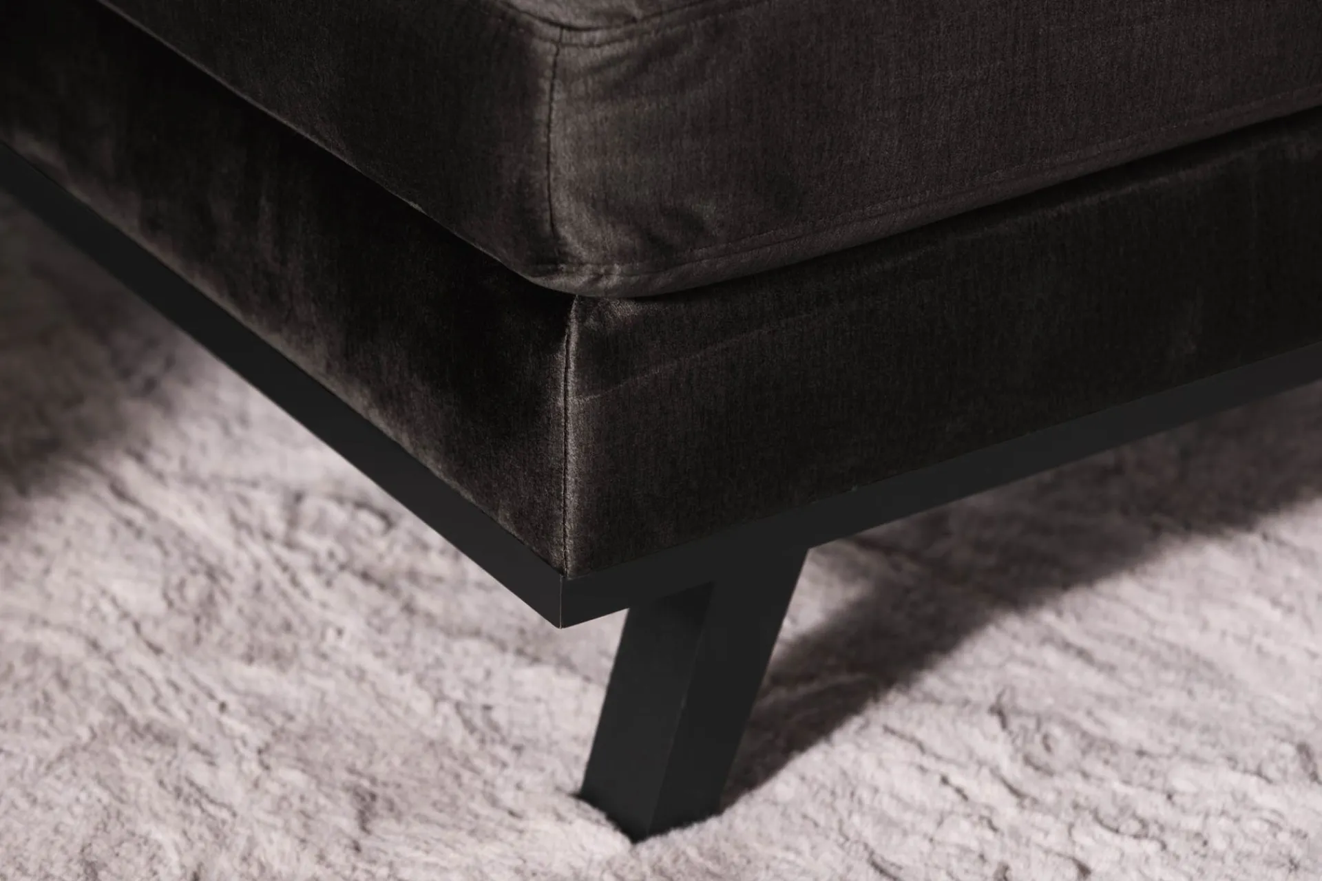 Scandinavian Choice Copenhagen 5-seters Høyrevendt U-formet Sofa med Divan og Sjeselong i Fløyel