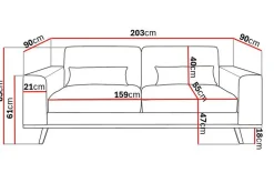 Scandinavian Choice Copenhagen 2-seters Manchestersofa