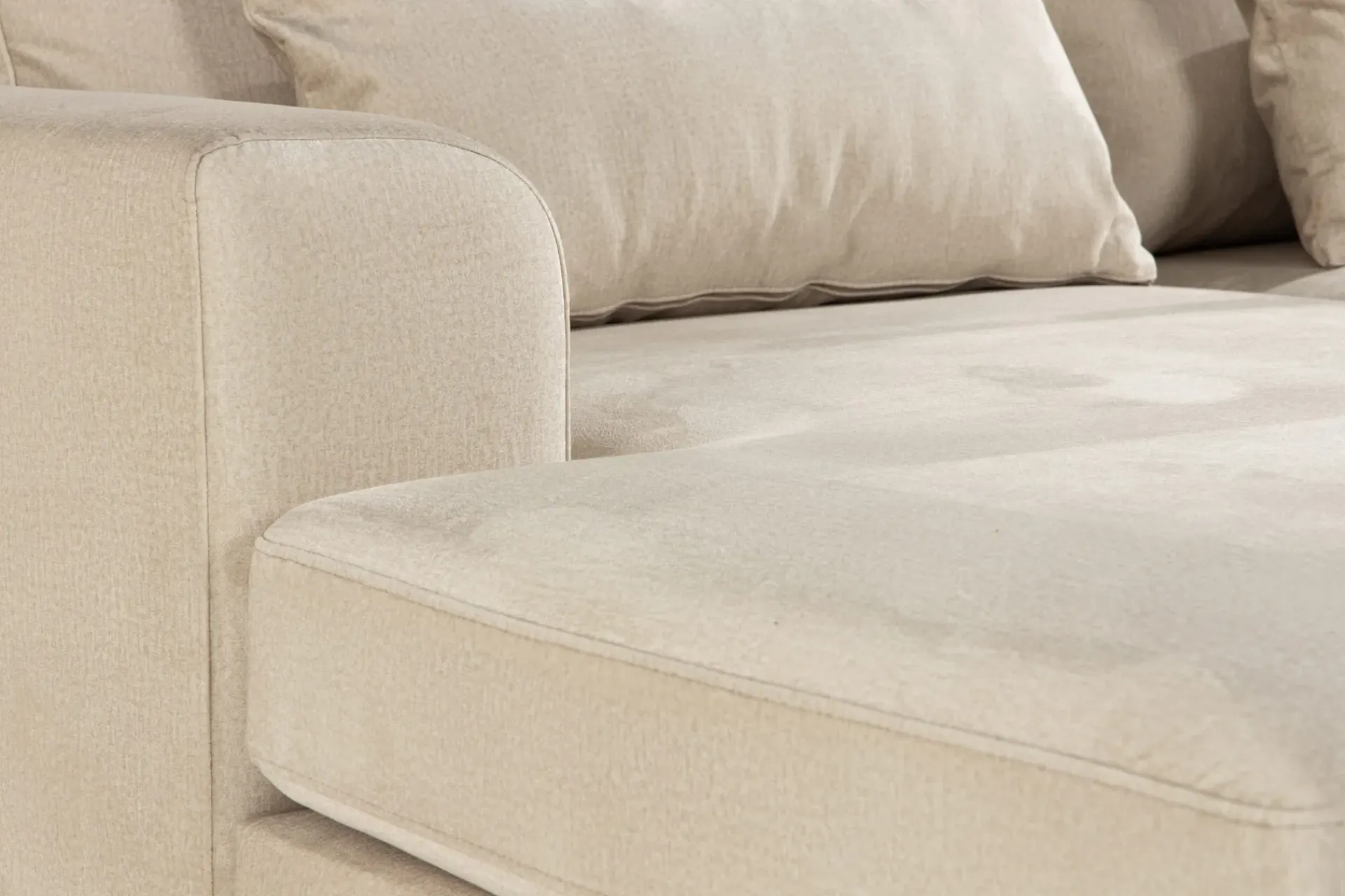 Scandinavian Choice Velour Sofa & Fløyel Sofa|Sofa Med Sjeselong-Copenhagen 4-seters Venstrevendt L-formet Divansofa i Fløyel Beige