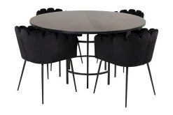 Furniture Fashion Spisegrupper-Copenhagen Spisegruppe med 4 Limhamn Spisestoler Svart