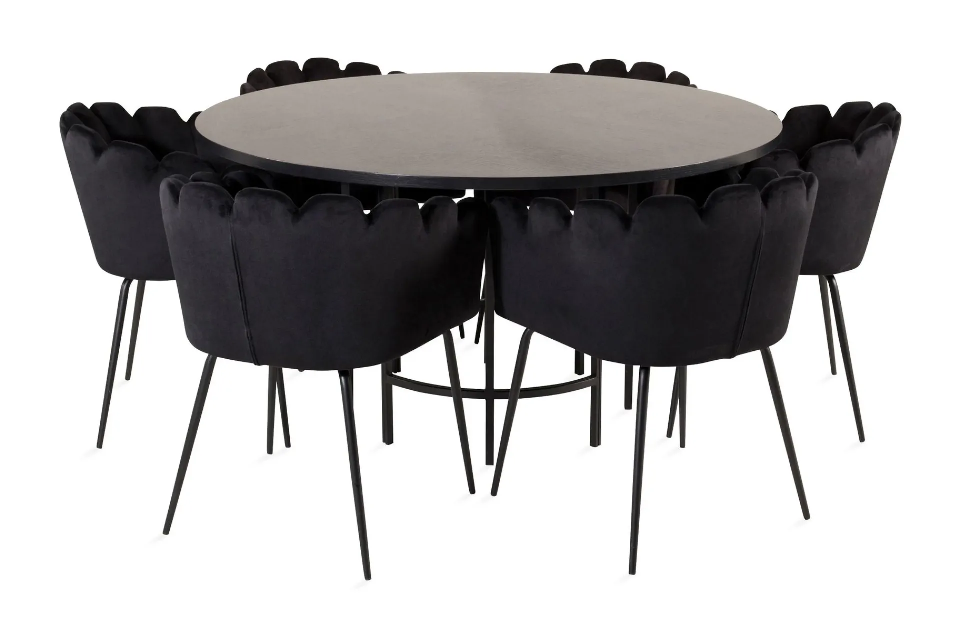 Furniture Fashion Spisegrupper-Copenhagen Spisegruppe med 6 Limhamn Spisestoler Svart