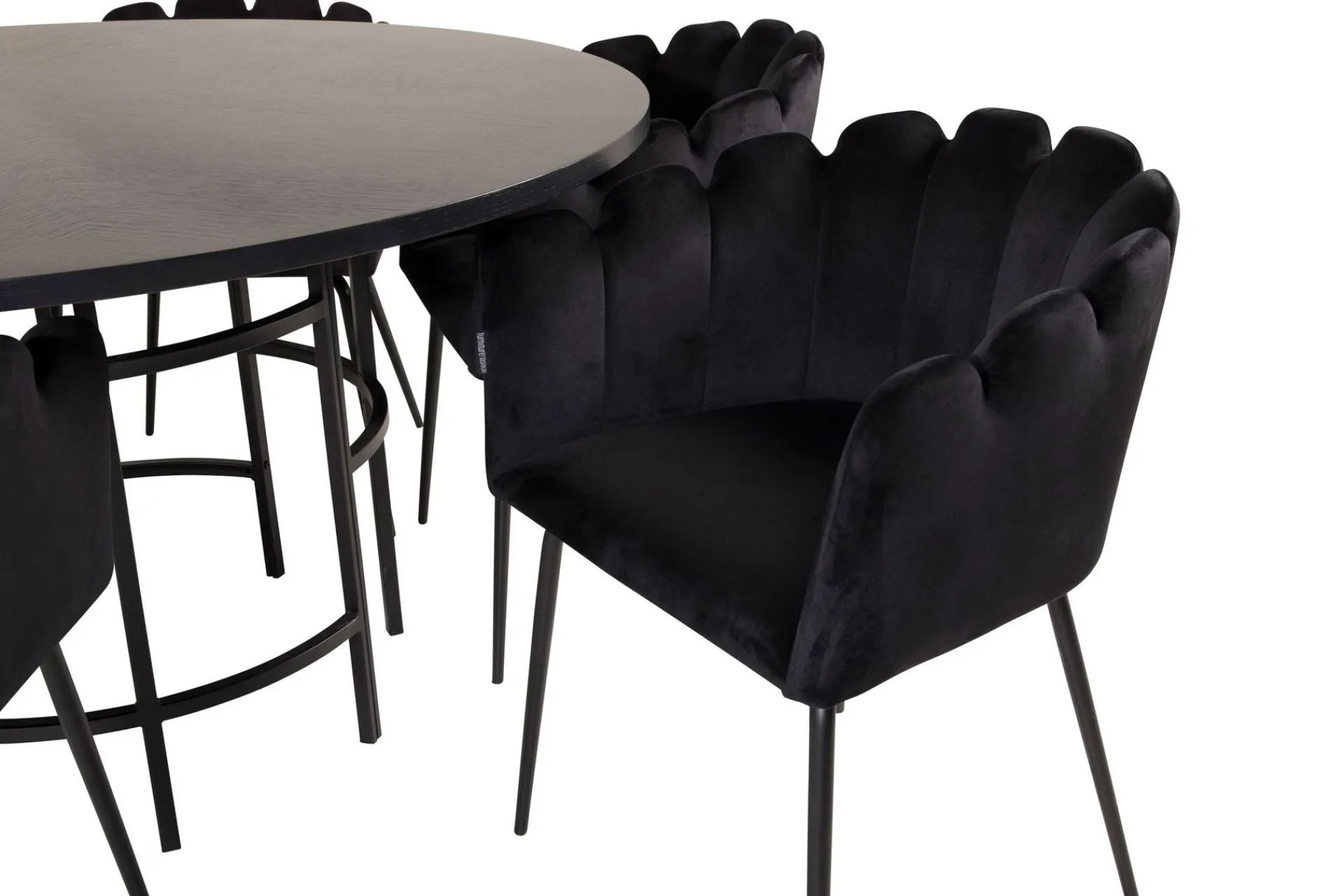 Furniture Fashion Spisegrupper-Copenhagen Spisegruppe med 6 Limhamn Spisestoler Svart
