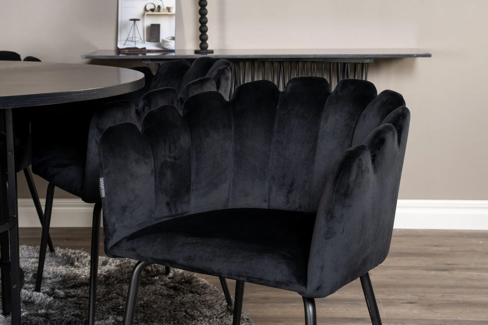 Furniture Fashion Spisegrupper-Copenhagen Spisegruppe med 6 Limhamn Spisestoler Svart