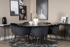 Furniture Fashion Spisegrupper-Copenhagen Spisegruppe med 6 Limhamn Spisestoler Svart