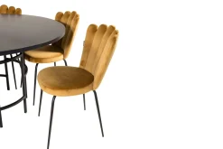 Furniture Fashion Spisegrupper-Copenhagen Spisegruppe med 6 Limhamn Spisestoler Gul Svart,Gul