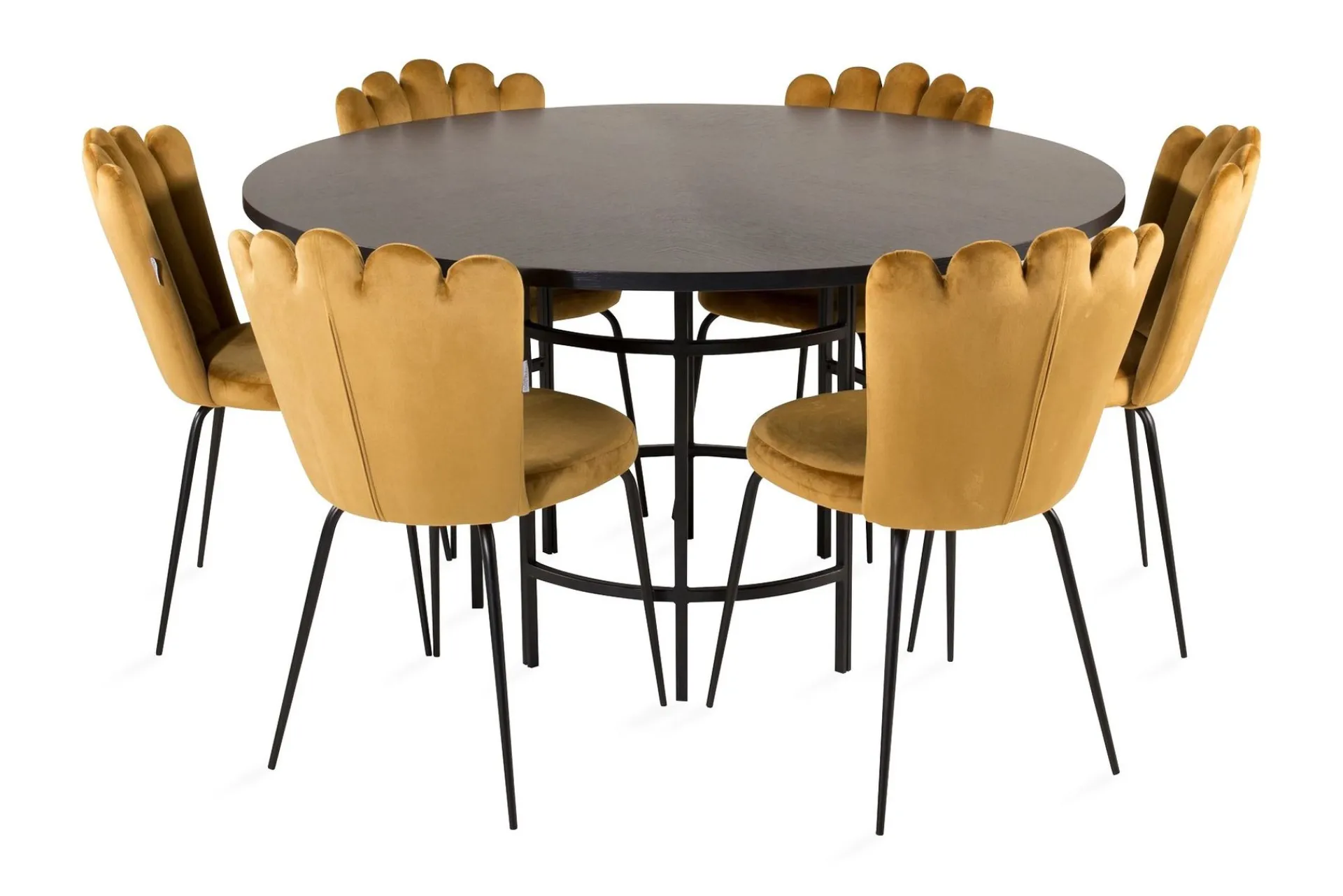 Furniture Fashion Spisegrupper-Copenhagen Spisegruppe med 6 Limhamn Spisestoler Gul Svart,Gul