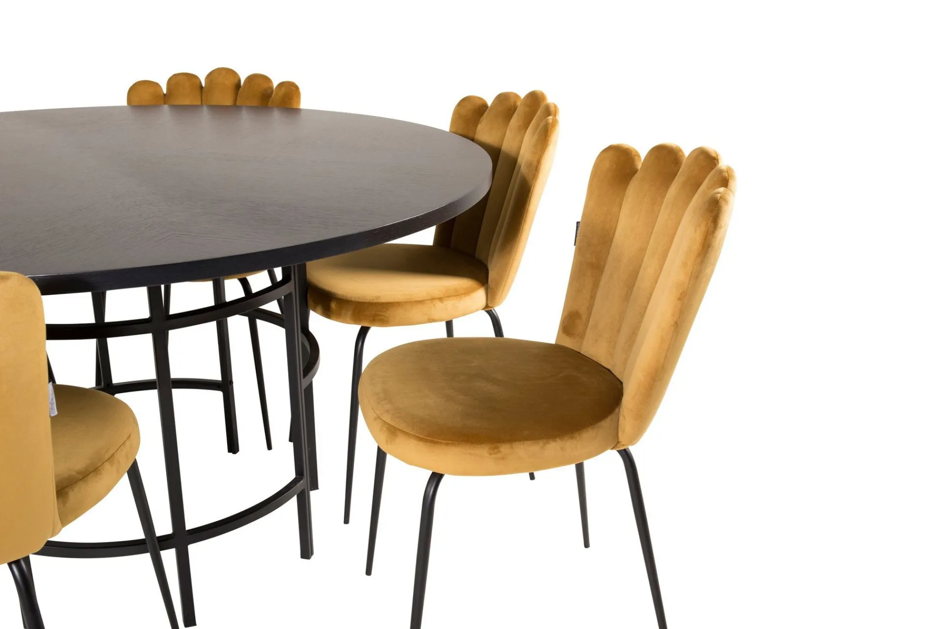 Furniture Fashion Spisegrupper-Copenhagen Spisegruppe med 6 Limhamn Spisestoler Gul Svart,Gul