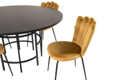 Furniture Fashion Spisegrupper-Copenhagen Spisegruppe med 4 Limhamn Spisestoler Gul Svart,Gul