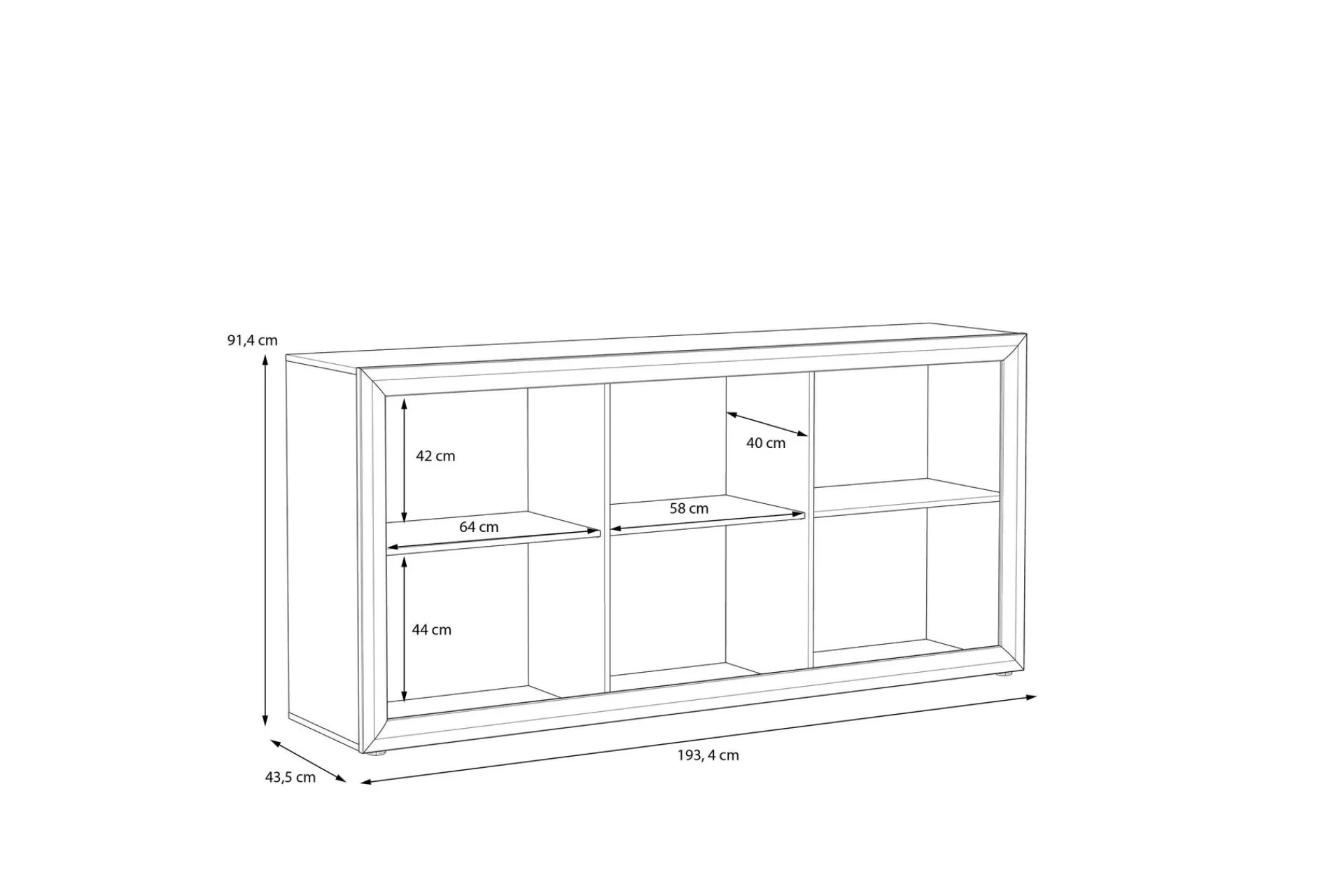 Sideboard & Skjenker-Corlius Sideboard 41x194 cm Beige/Brun