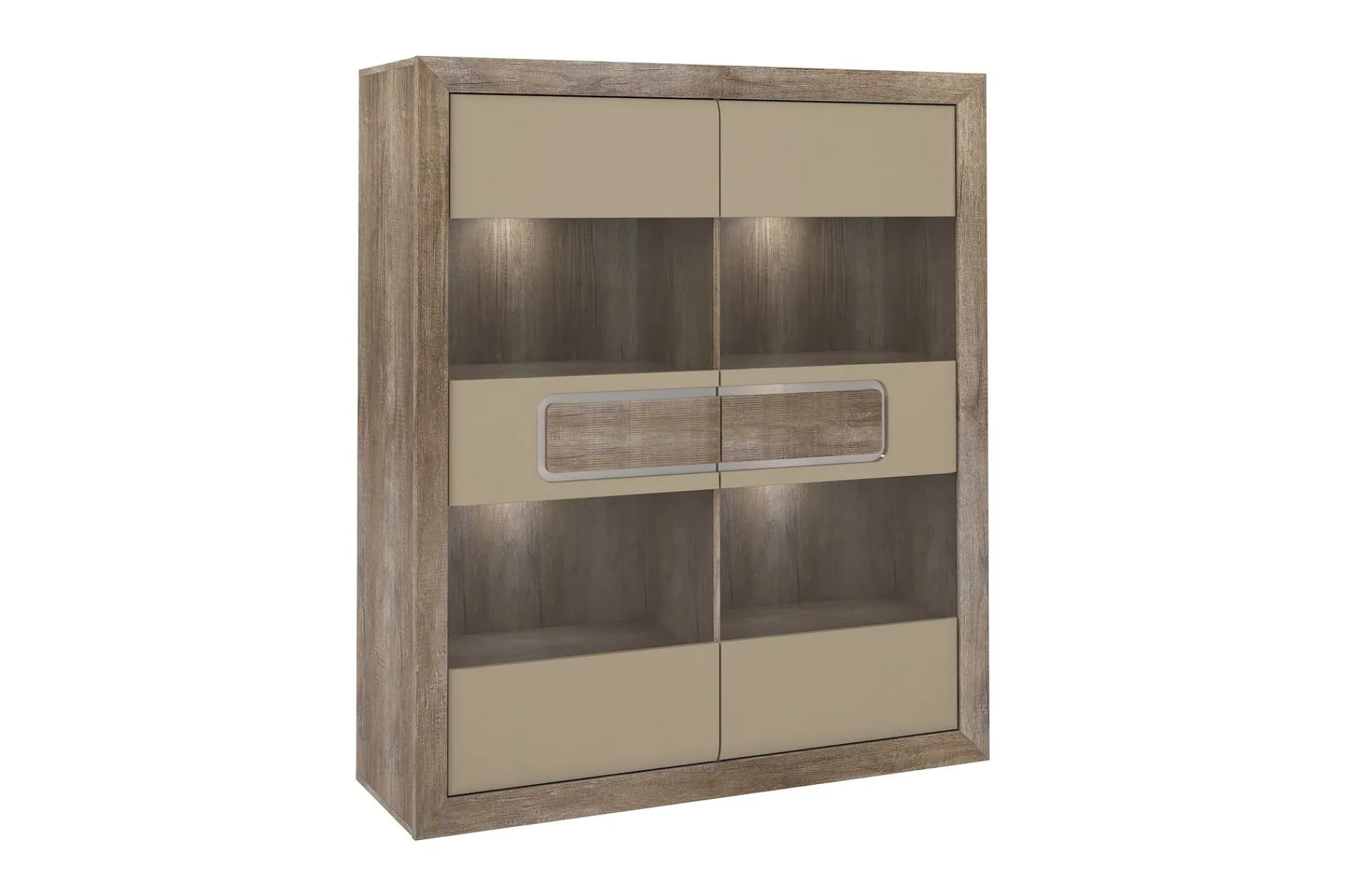 Hjørneskap|Skap-Corlius Vitrineskap 41x134 cm Beige/Brun
