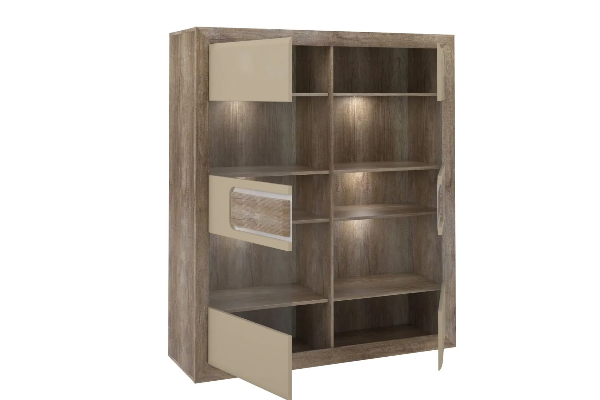 Hjørneskap|Skap-Corlius Vitrineskap 41x134 cm Beige/Brun