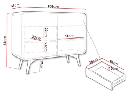 Skap|Oppbevaringsskap-Corvan Skjenk 108 cm brown