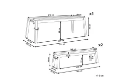 Coteto Spisegruppe 225 cm + 2 Benker