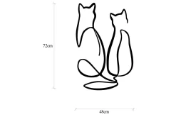 Skilt-Couple Cat Love Veggdekor Svart