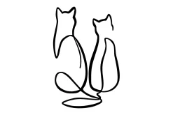 Skilt-Couple Cat Love Veggdekor Svart