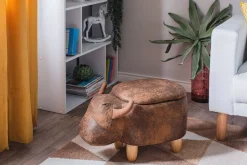 Sittemøbler Med Oppbevaring-Cow Puff 60 cm Brun