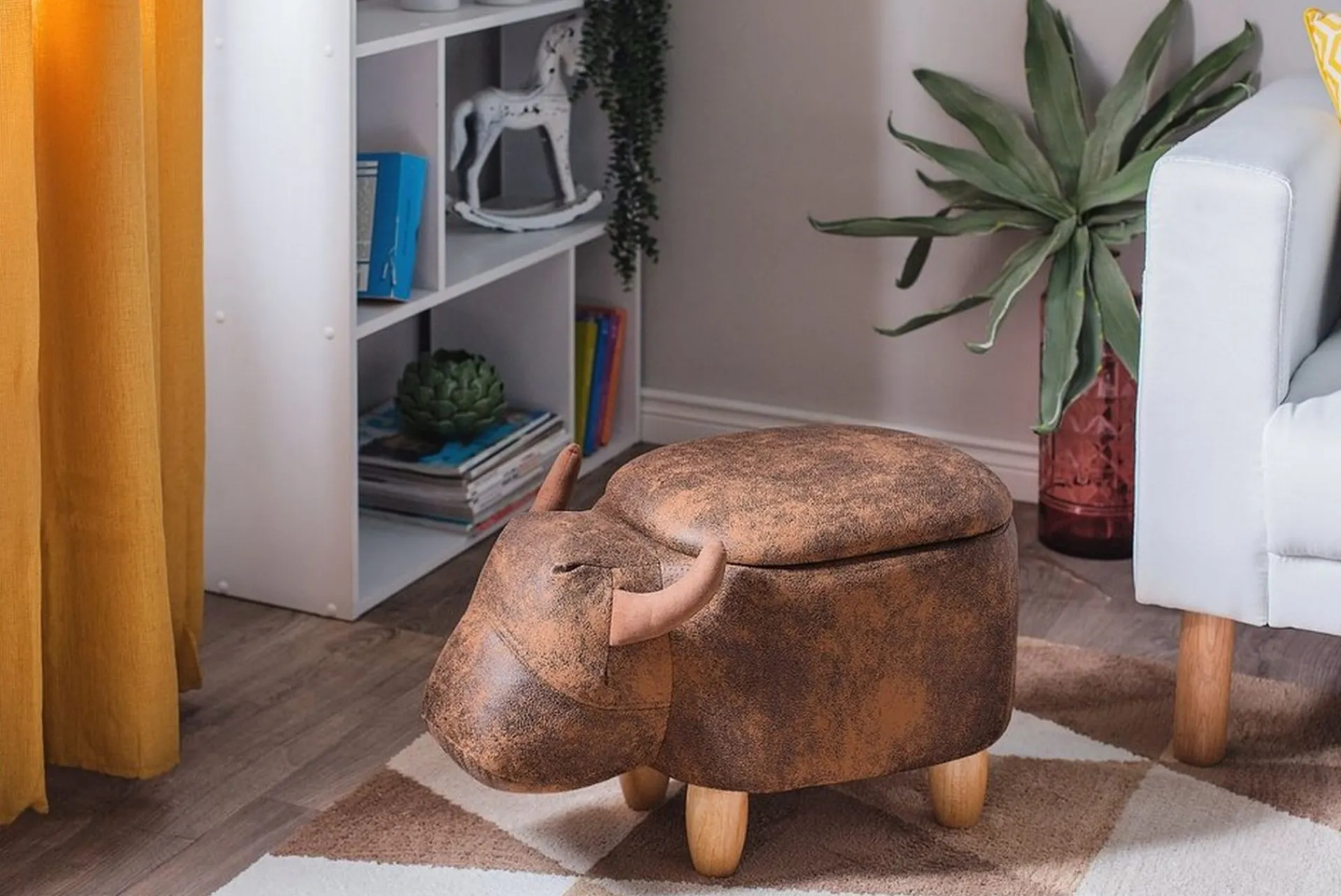 Sittemøbler Med Oppbevaring-Cow Puff 60 cm Brun