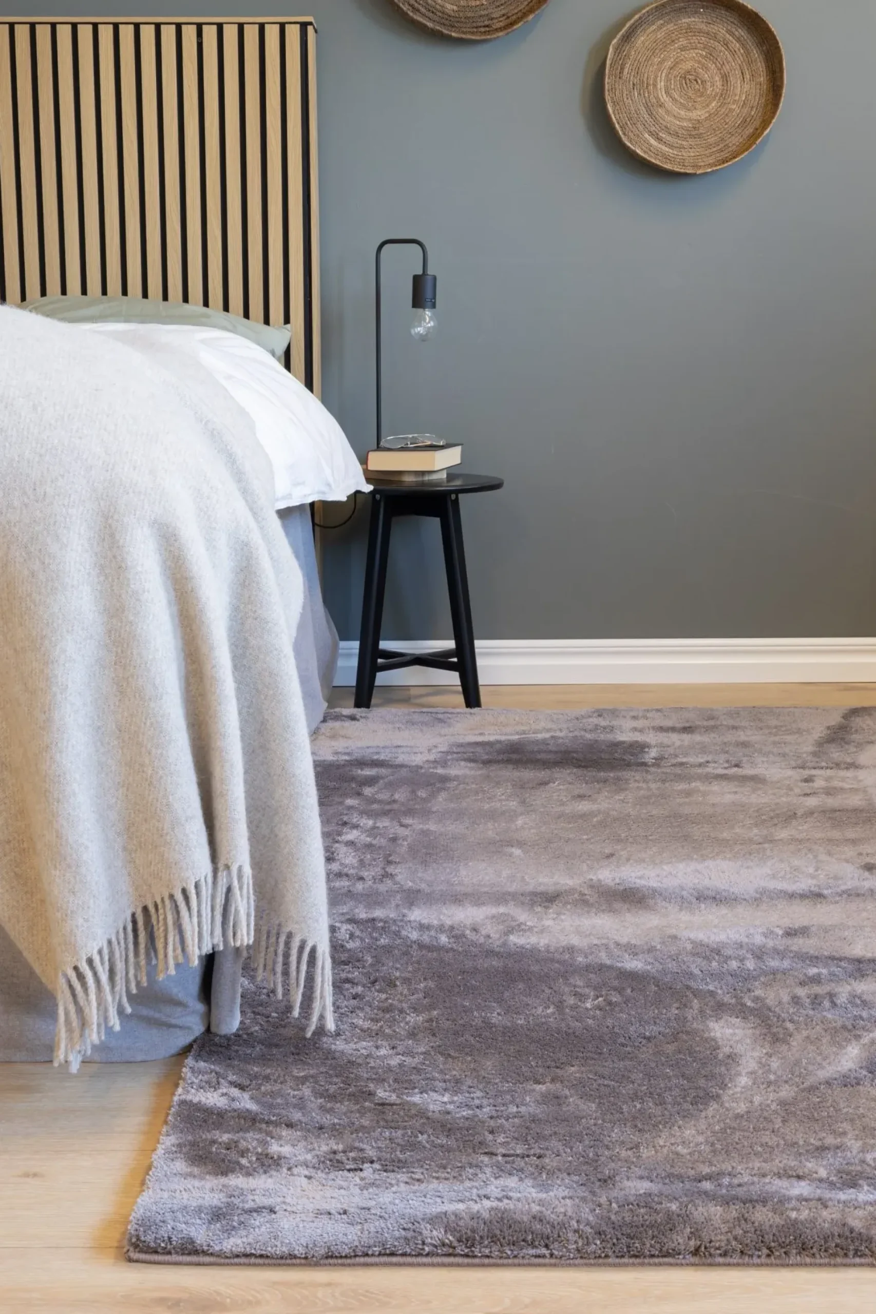 KM Home Moderne Tepper-Cozy Ryeteppe 133x190 cm Rektangulært Grey