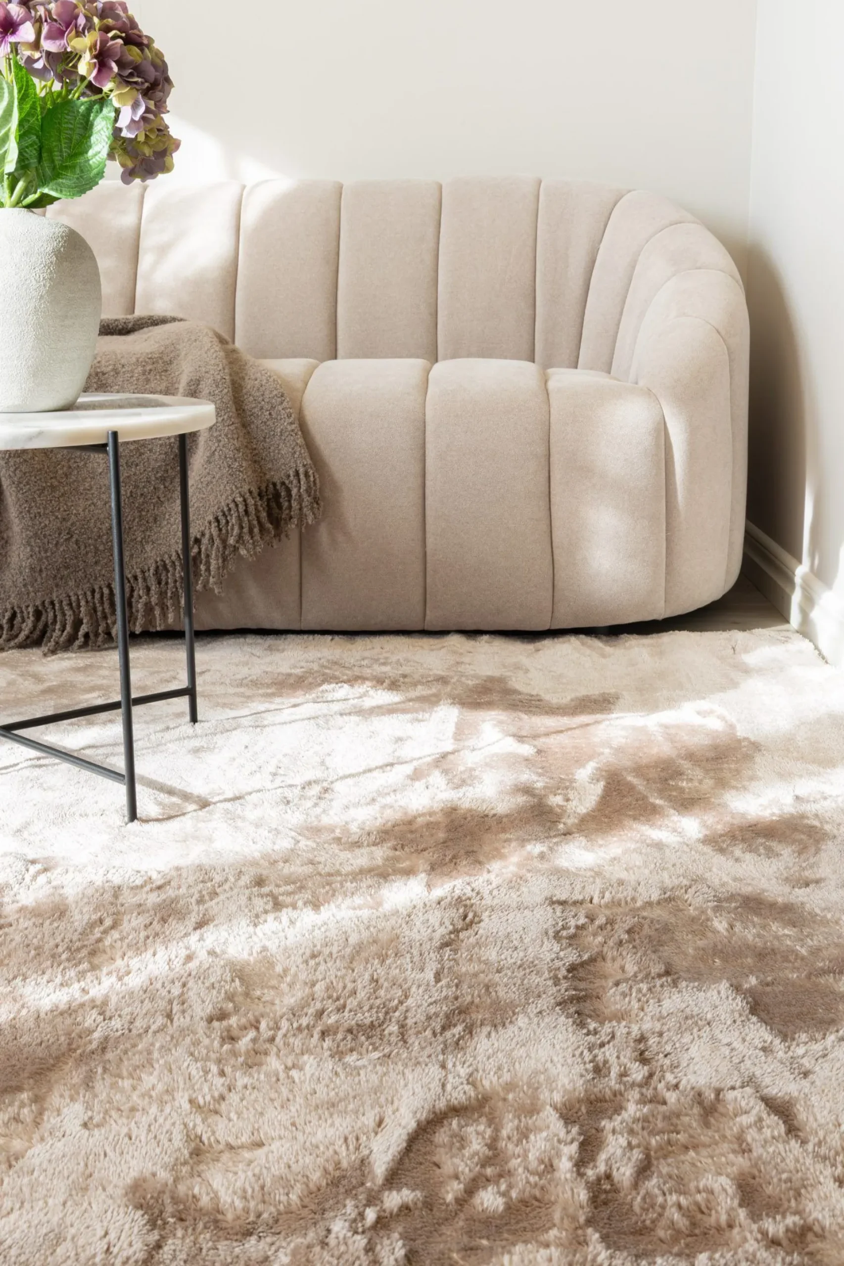 KM Home Moderne Tepper-Cozy Ryeteppe 200x290 cm Rektangulær Lin