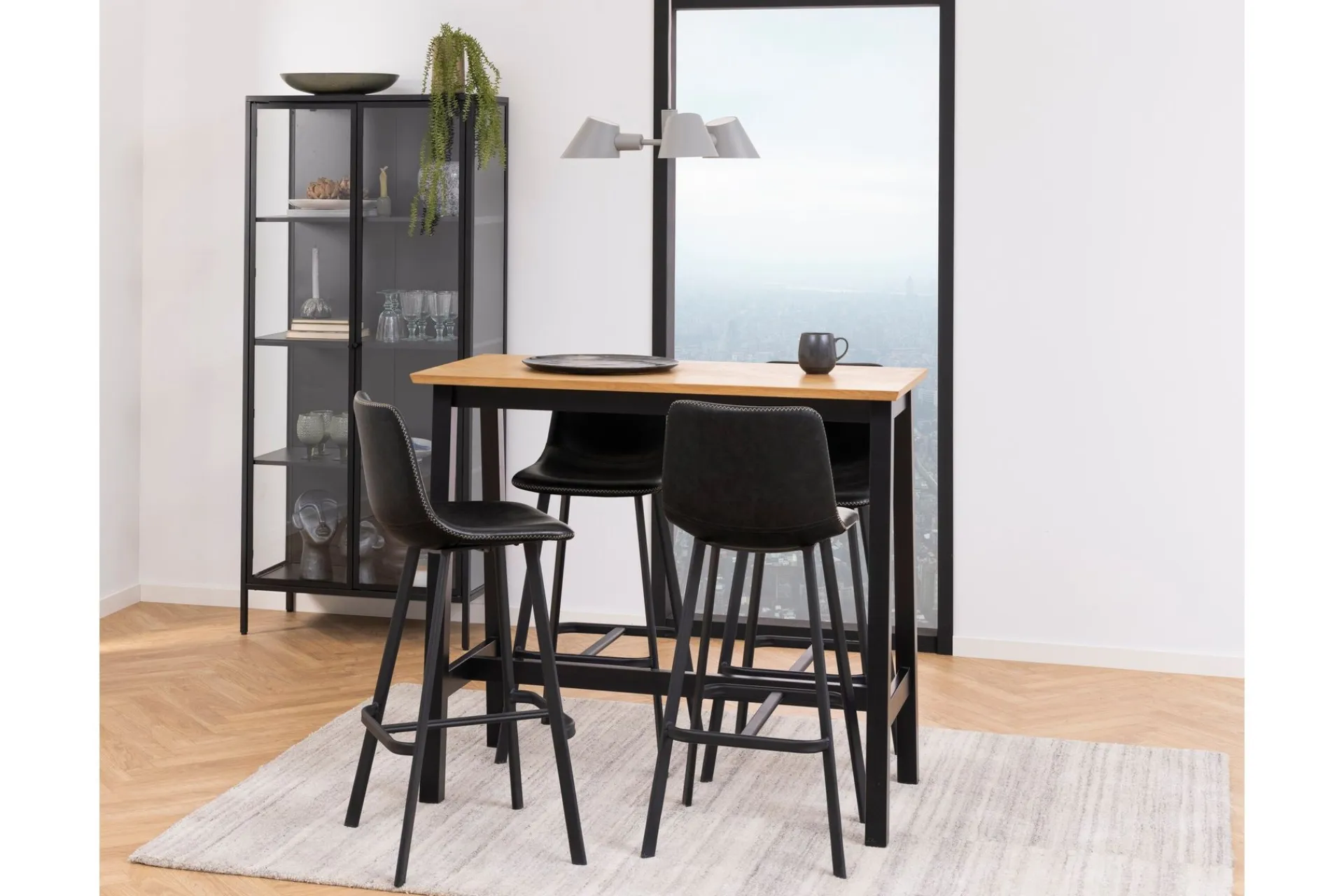 Vitrineskap|Skap-Crabtree Vitrineskap 180 cm Svart