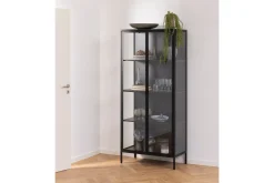 Vitrineskap|Skap-Crabtree Vitrineskap 180 cm Svart