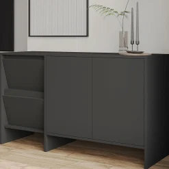 Sideboard & Skjenker-Crala Konsoll 130x81,8x44 cm Antrasitt