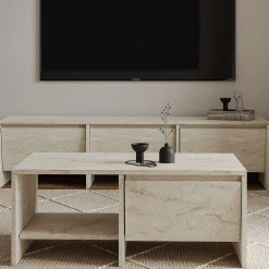 Møbelsett Til Stue-Crala Stuemøbelsett 160x40x35 cm Travertin