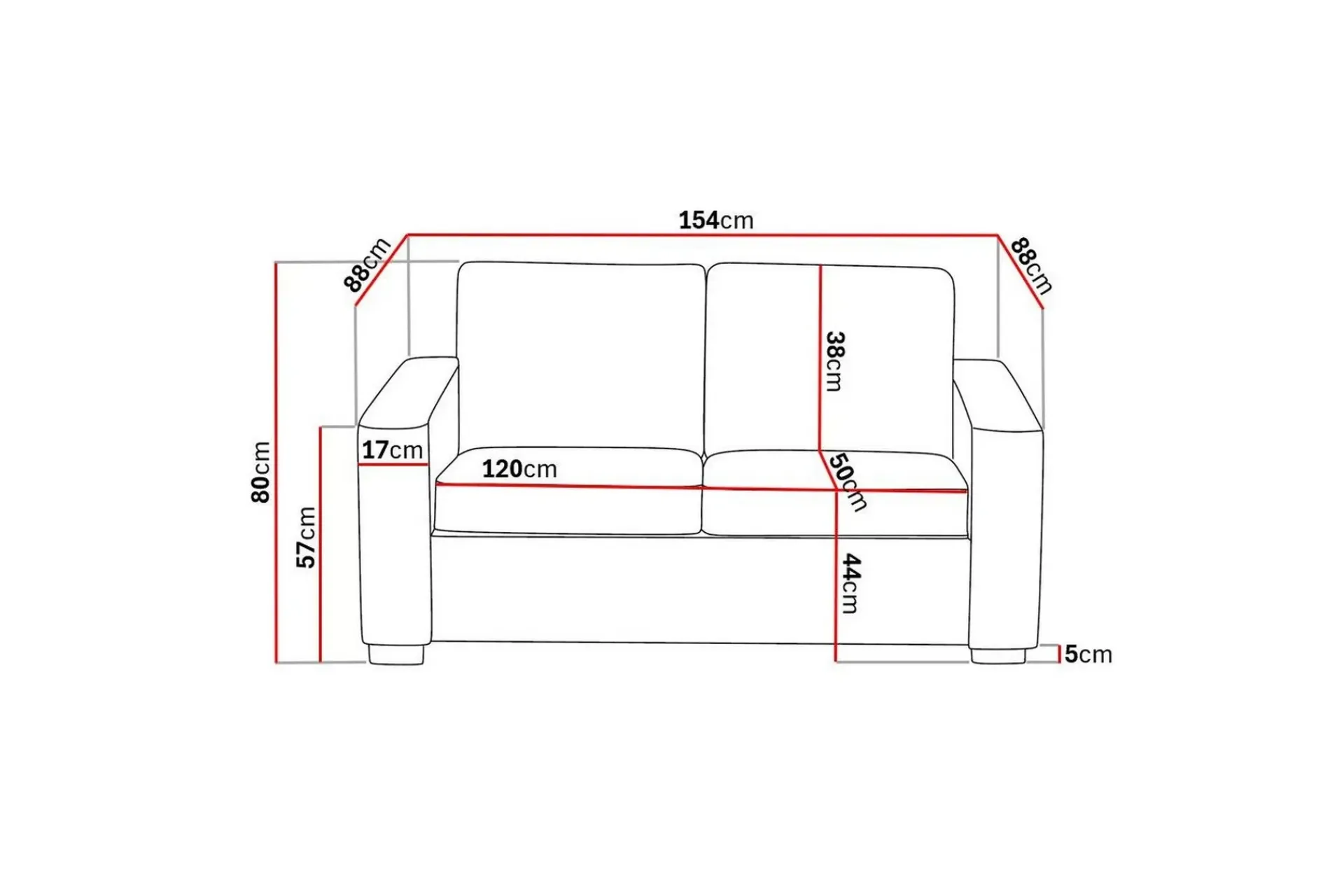 Basic Home 2 Seter Sofa-Crazy 2-seters Fløyelssofa Mørkegrå