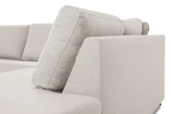 Basic Home U-Sofa-Crazy 6-seters Høyrevendt U-formet XX-Large Sofa med Divan og Sjeselong i Stoff Beige