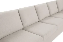 Basic Home U-Sofa-Crazy 6-seters Høyrevendt U-formet XX-Large Sofa med Divan og Sjeselong i Stoff Beige